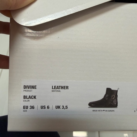 Shapen Barefoot Black Ankle Boots with Gold Buckle - wide and extra wide fit - Picture 8 of 8